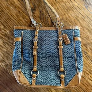 Coach Blue Fabric Tote